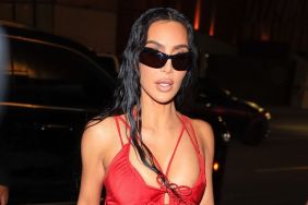Kim Kardashian Slays in Red Sheer Backless Dress