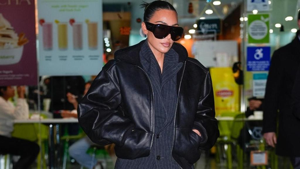 Photos: Kim Kardashian's Black Leather Look Is Truly Chic