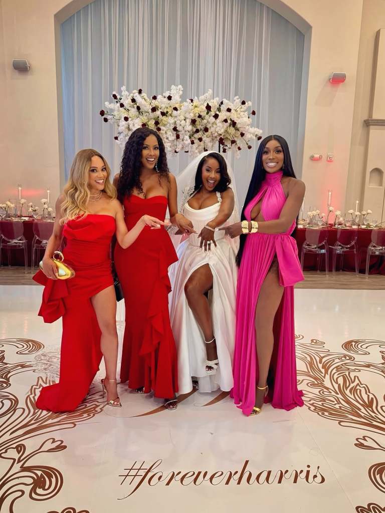 Ashley Darby, Stacey Rusch, Jassi Harris, and Wendy Osefo at Jassi's wedding