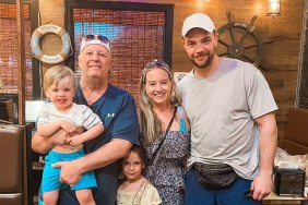 Chuck Potthast, Elizabeth Castravet, and Andrei Castravet posing with their children