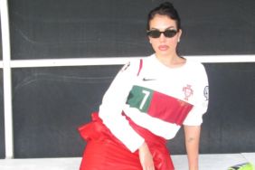 Cristiano Ronaldo's Fiancee Wows in Red Leather Skirt
