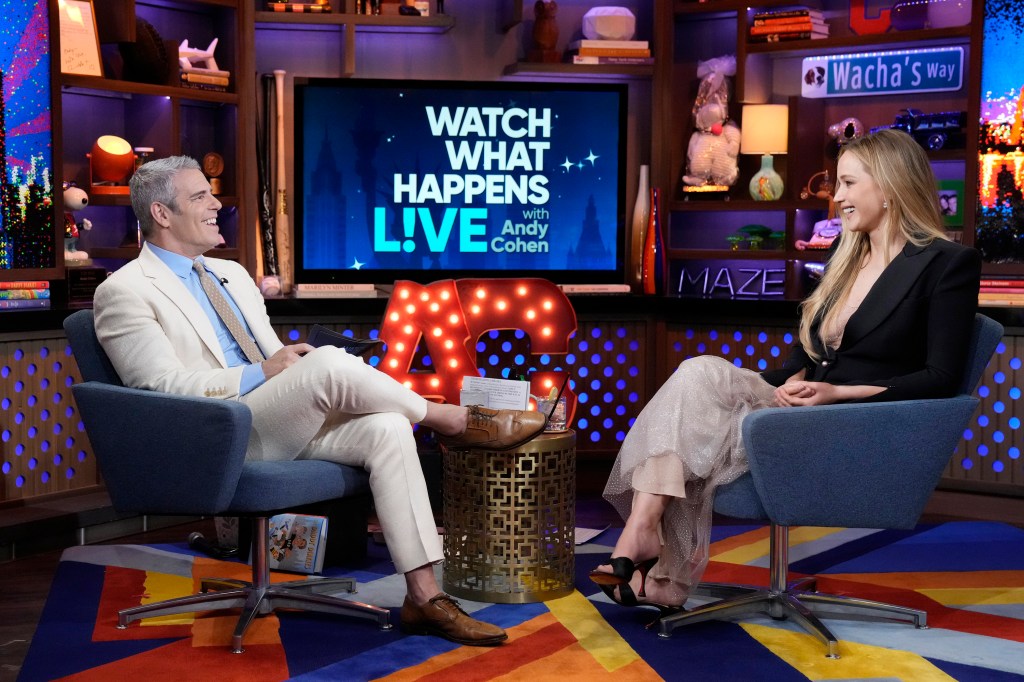 Andy Cohen and Jennifer Lawrence on WWHL