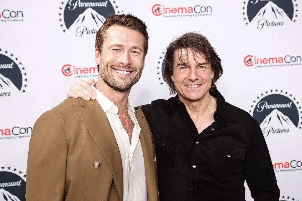 Glen Powell and Tom Cruise