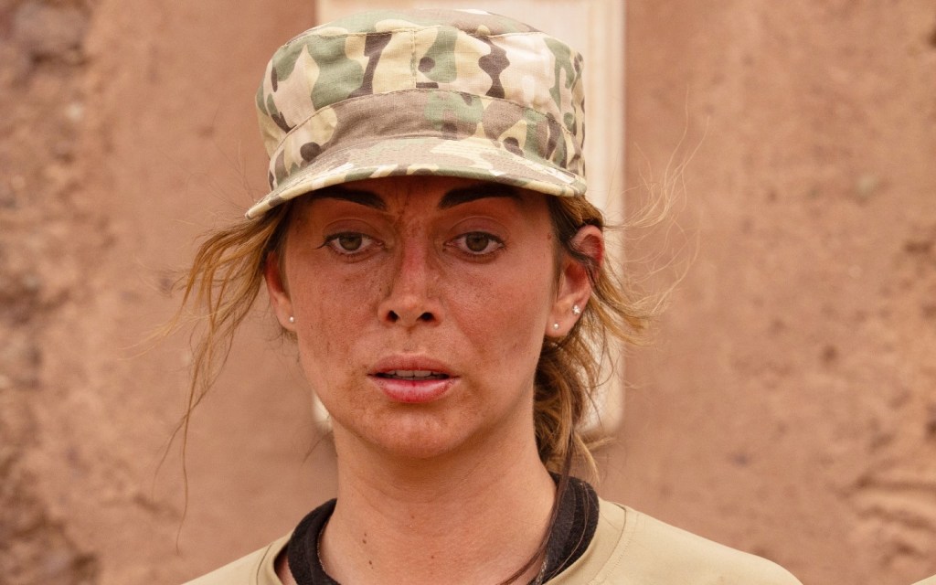 Brianna "Chickenfry" LaPaglia in camouflage looking disheveled on Special Forces: World's Toughest Test