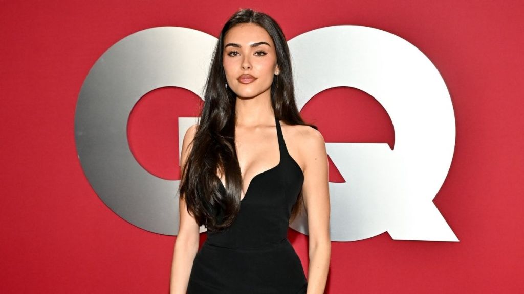 Madison Beer's High Slit Dress Is Held up by a Single Strap