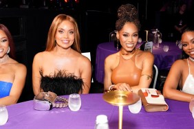 Ashley Darby, Gizelle Bryant, Monique Samuels, and Keiarna Stewart at a table at BravoCon 2025