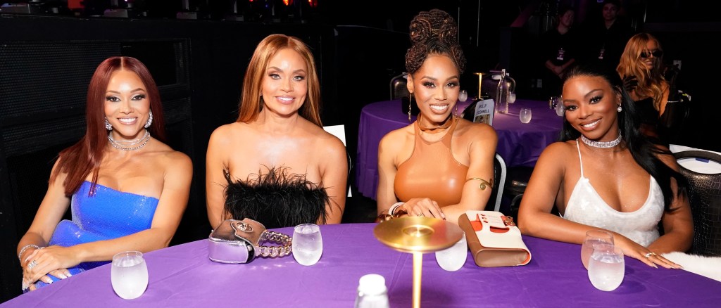 Ashley Darby, Gizelle Bryant, Monique Samuels, and Keiarna Stewart at a table at BravoCon 2025