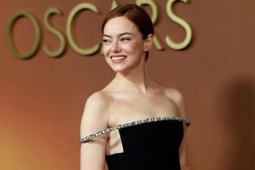 Emma Stone in Off-Shoulder Louis Vuitton Dress Turns Heads