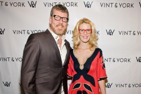 Simon Van Kempen and Alex McCord posing together at NYFW 2014.