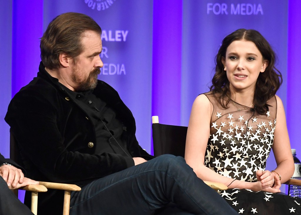 David Harbour and Millie Bobby Brown 