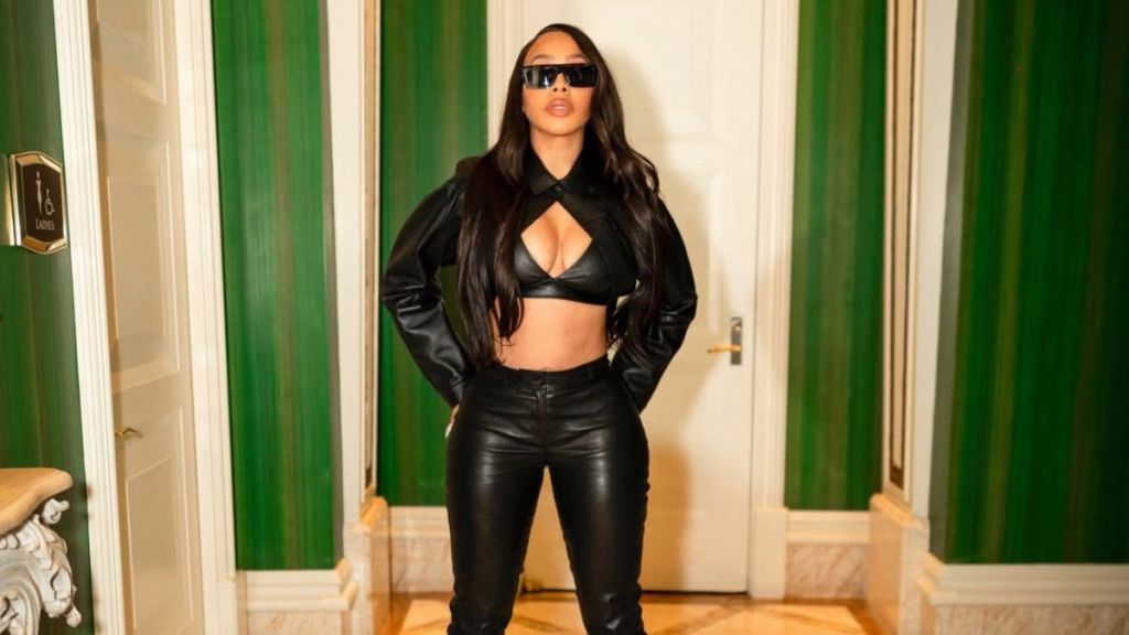 La La Anthony Wearing Leather Bra Top Is Built to Go Viral