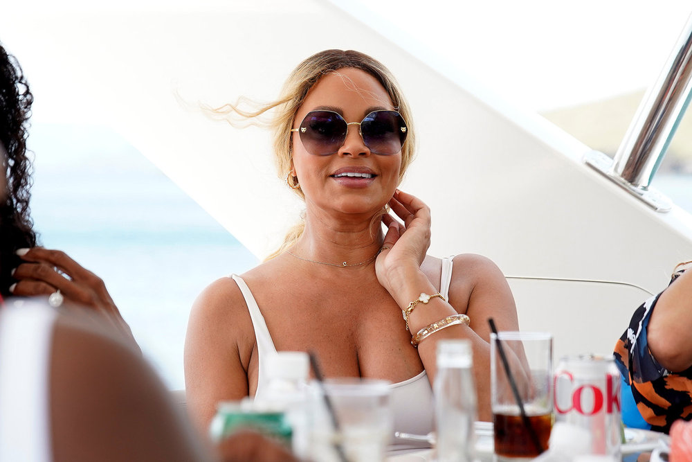 Gizelle Bryant on a yacht on Real Housewives of Potomac