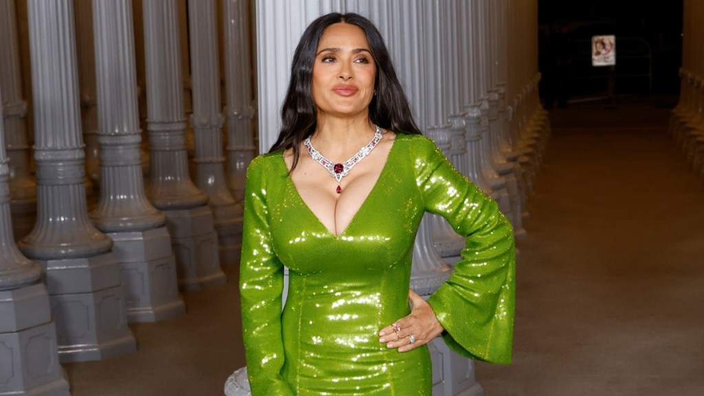 Salma Hayek Turns Heads in Daring Green Dress