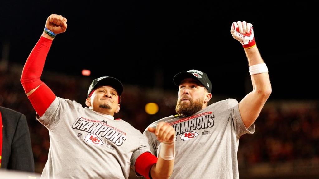 Travis Kelce Does a Patrick Mahomes Impression After Chiefs Win