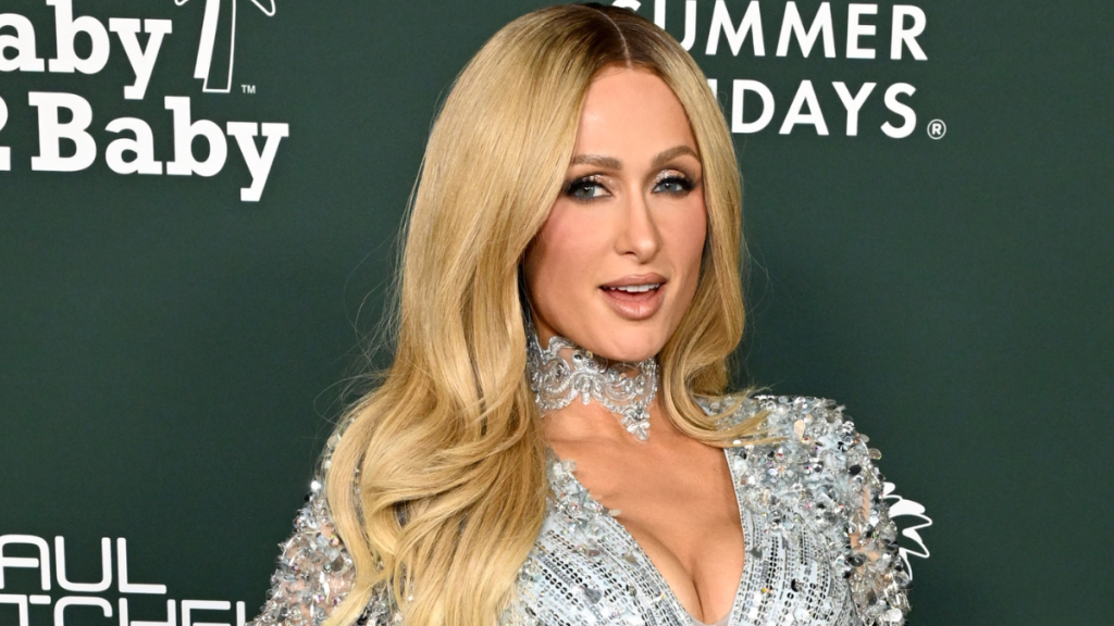 Paris Hilton Goes for Glitter Overload With Daring Dress