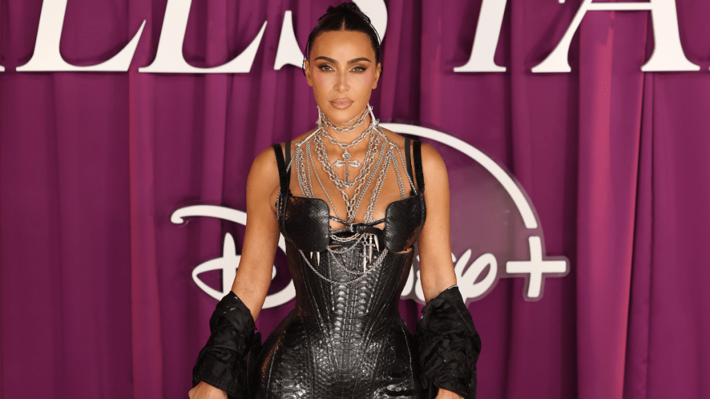 Kim Kardashian Stuns in Cutout Dress & Chunky Diamonds