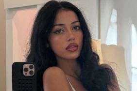 Cindy Kimberly Wears Nothing But Lingerie Under Fur Coat in Pics
