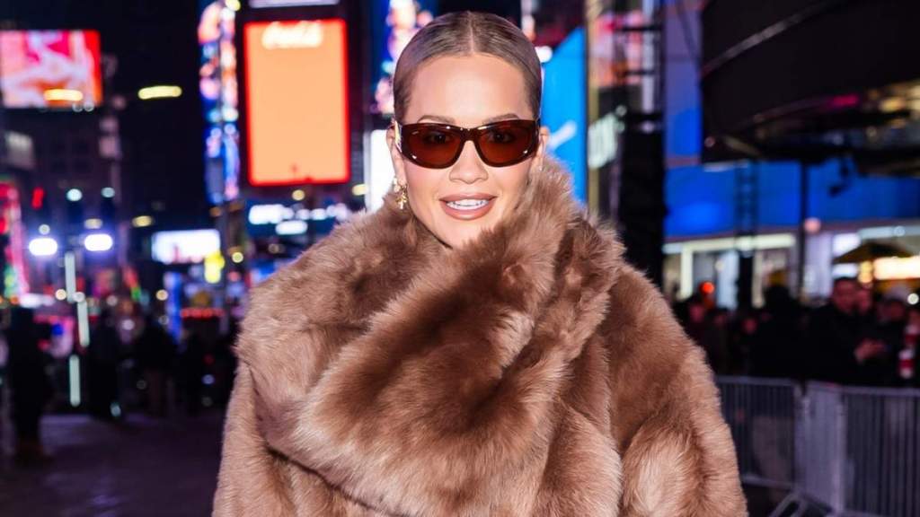 Rita Ora Braves NYC Winter in Tods Fur Coat & Boots