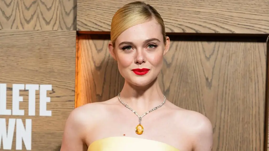 Elle Fanning Wows in Givenchy Bold Neckline Dress