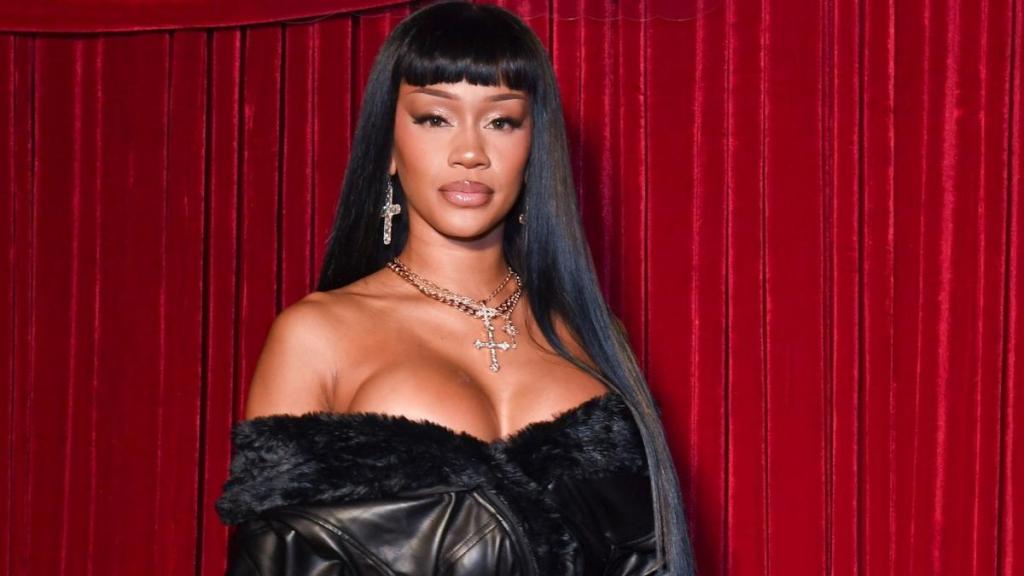 Saweetie's Tiny Jacket Looks Like a Mini-Dress