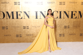 Nina Dobrev Wows in Thigh-High Slit Yellow Dress