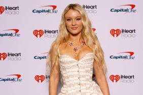 Zara Larsson's Tiny Lsoul Miniskirt With Sheer Tights Nails Holiday Glam