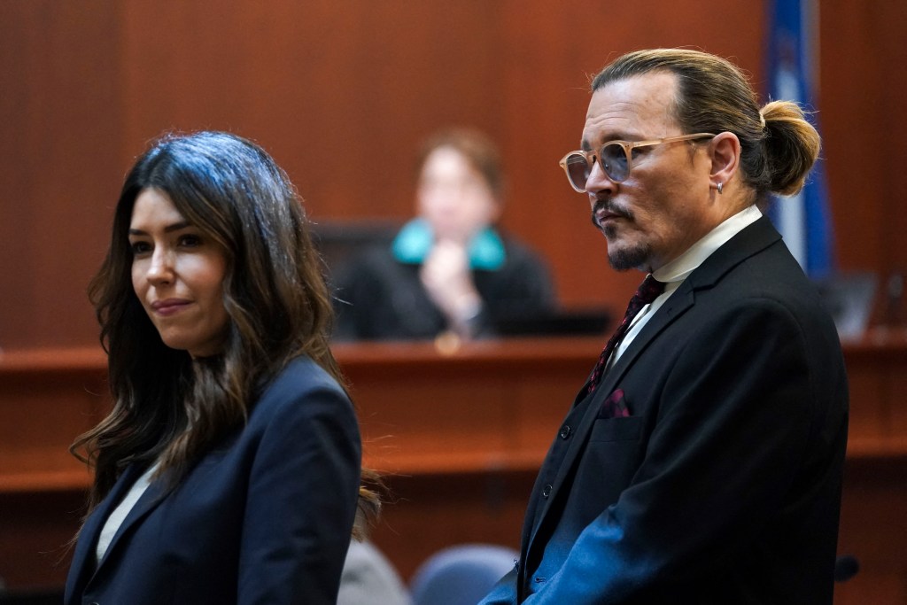 Johnny Depp with his lawyer Camille