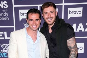 Joe Bradley and Nathan Gallagher posing together back stage at Watch What Happens Live