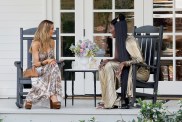Dorit Kemsley and Bozoma Saint John sitting in rocking chairs on Real Housewives of Beverly Hills Season 15