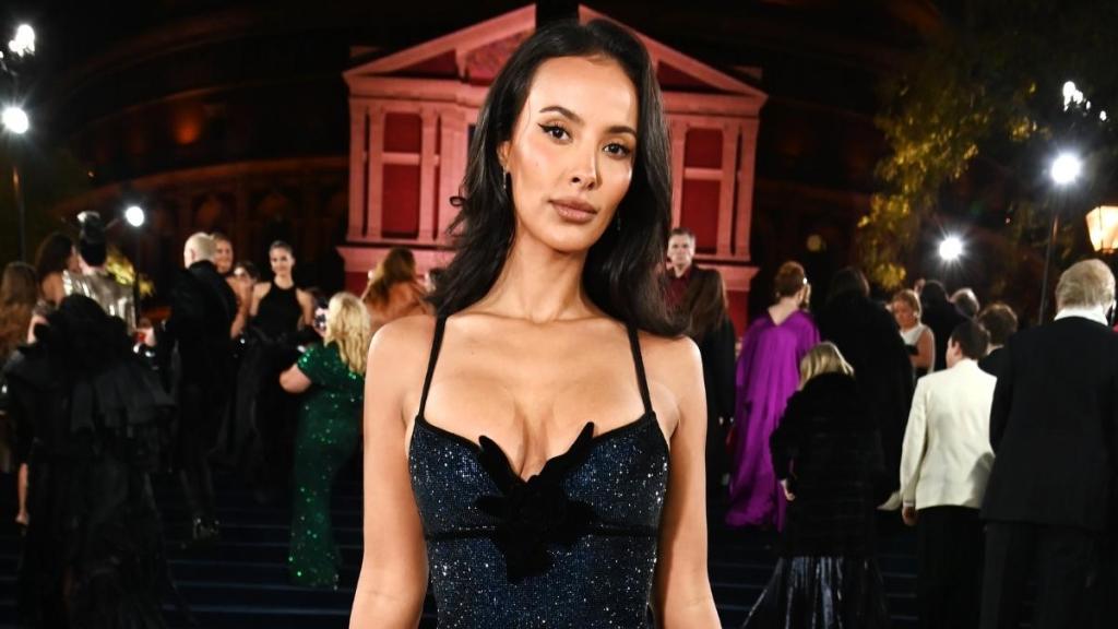 Maya Jama Wows in Super Sparkly Slinky Gown With Bold Neckline