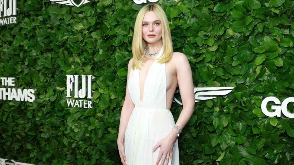 Elle Fanning's Backless Dress With Bold Neckline Is Also Sheer