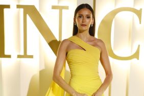 Nina Dobrev's Strapless Gown's Slit Is as High as It Can Be