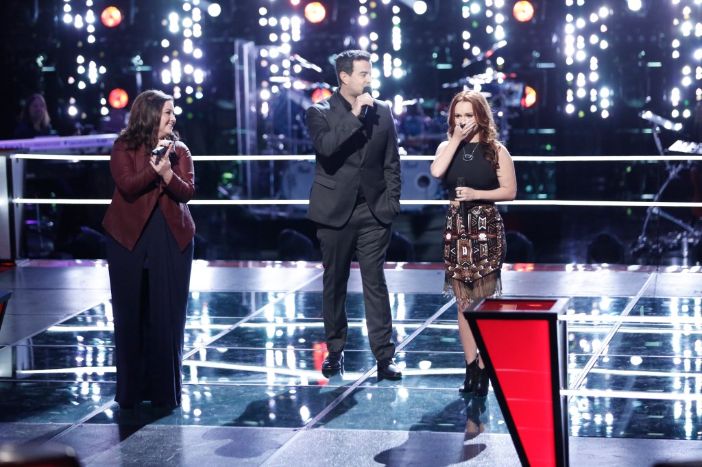 Chelsea Gann, Carson Daly, and Kata Hay on Season 10 of The Voice
