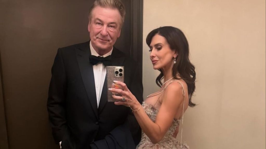 Hilaria Flaunts Long Legs in Ruffled Mini Dress