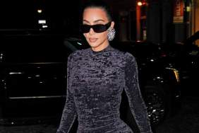 Kim Kardashian’s Velvet Dress Looks Gift-Wrapped