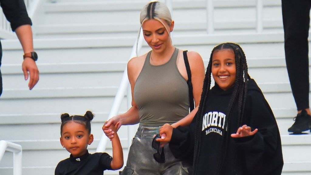 Kim Kardashian Has a Twinning Moment With Kids for Christmas Eve
