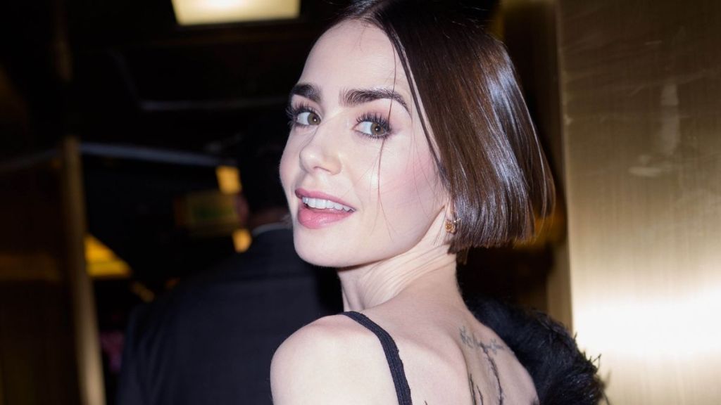Lily Collins Wearing Strapless Dress Has Fans Gagged