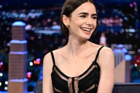 Lily Collins Turns Heads in Sheer Cut-Out Dress