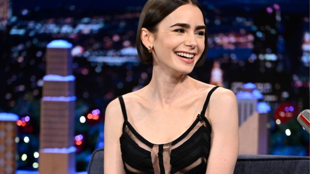 Lily Collins Turns Heads in Sheer Cut-Out Dress
