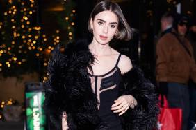Lily Collins Brings Lingerie Glam in Fully Sheer Alessandra Rich Dress