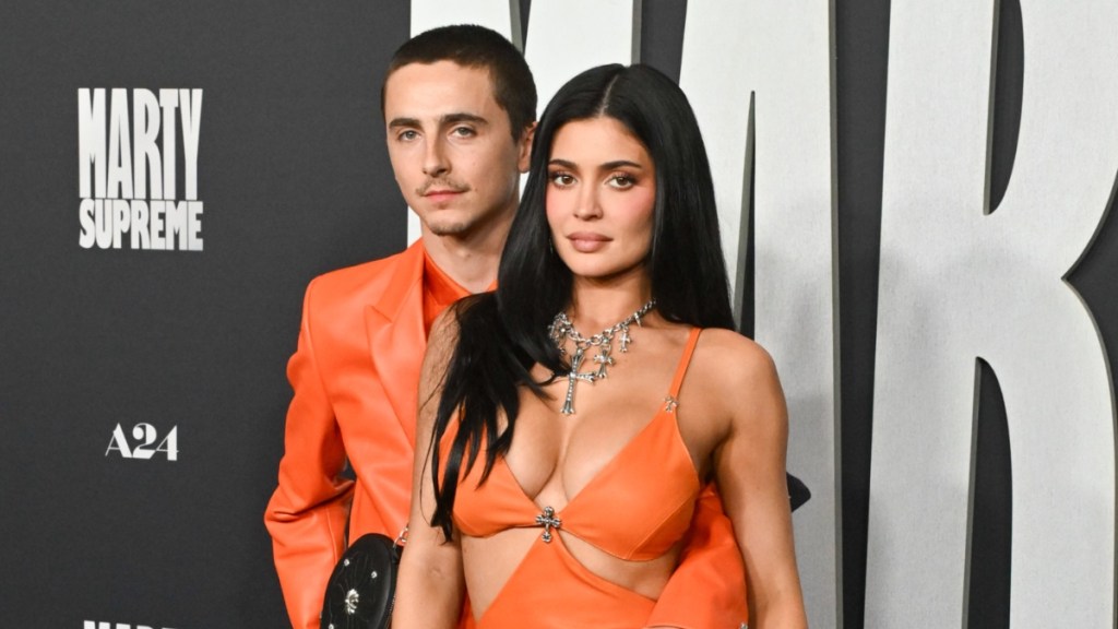 Kylie Jenner & Boyfriend Put on United Front in Matching Orange Fits