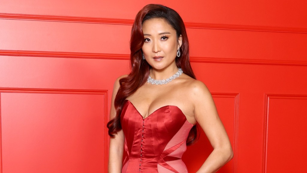 Ashley Park's High Slit Ermanno Scervino Gown Is Minimally Grand