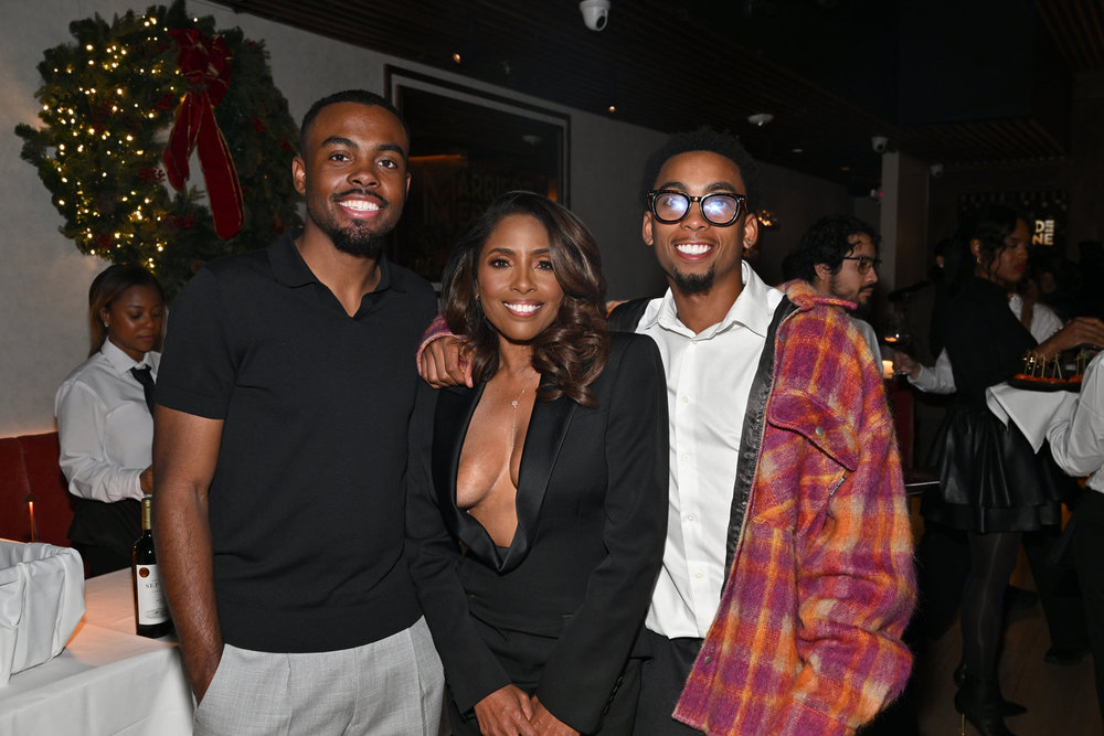 Myles, Simone, and Michael Whitmore pose together at the Married to Medicine Season 12 premiere party 