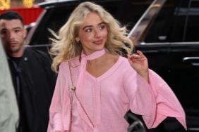 Sabrina Carpenter’s Tiny Miniskirt Nearly Hides Under Her Sweater
