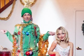 Sabrina Carpenter Strikes a Pose With Seth Meyers in Tiny Minidress