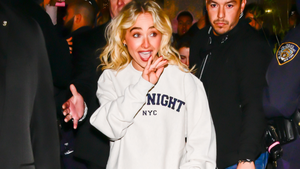 Sabrina Carpenter's Jersey & Sheer Stockings Look Is Unmissable