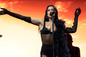 Dua Lipa’s Thong Peek in Sheer Gucci Monogrammed Dress Is So Good