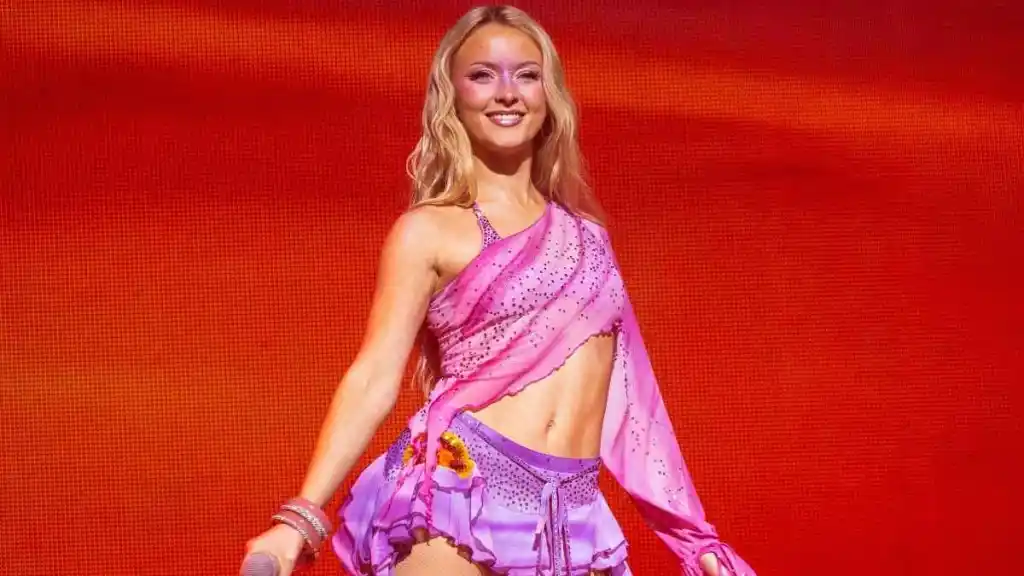 Zara Larsson’s Tiny Baby Tee & Sheer Skirt Look So Fire in Photos