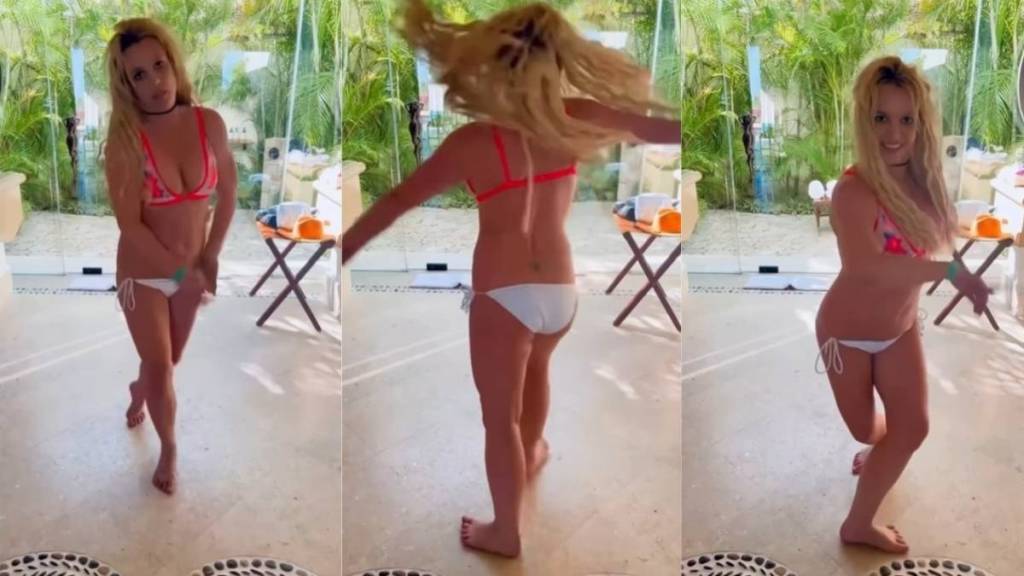 Britney Spears Shows off Her Dance Moves in White Thongs