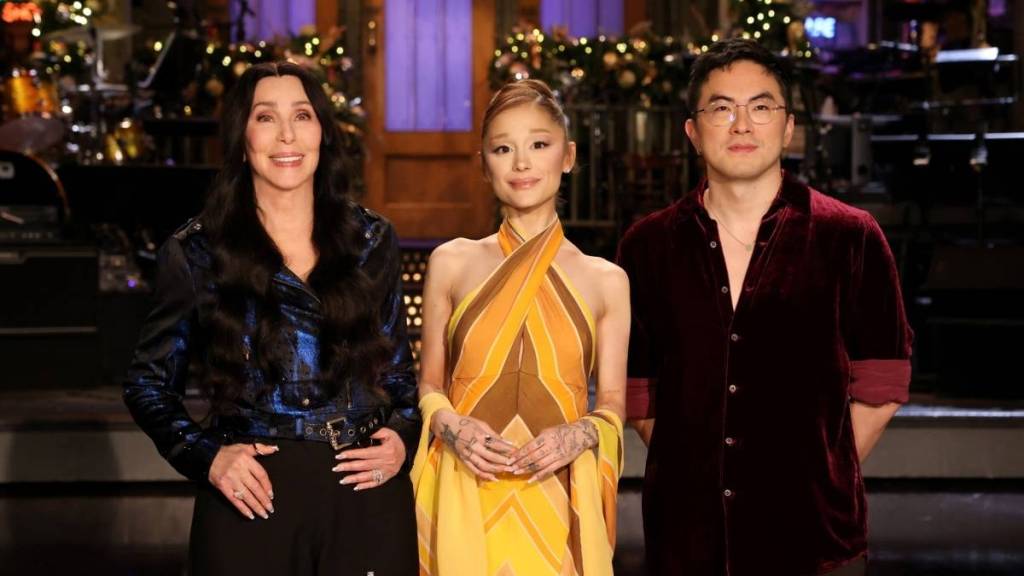 Ariana Grande Channels Carol Burnett in Backless Bob Mackie Dress